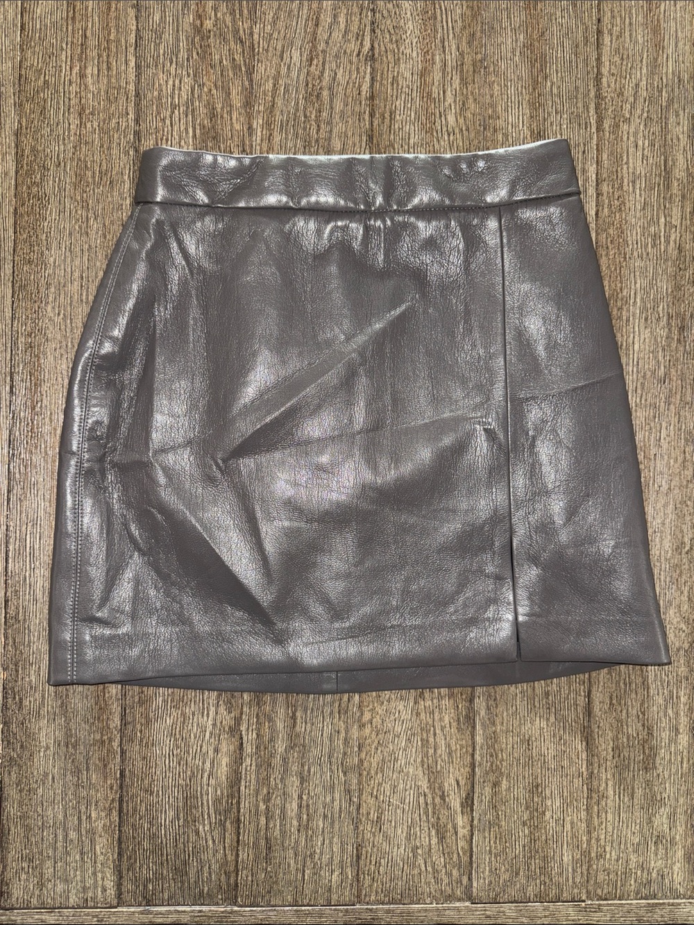 Wilfred Vegan Leather Patio Mini Skirt Peppercorn Grey